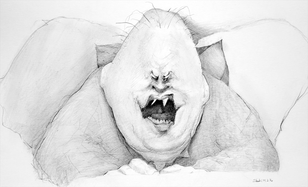Nettroll generelt - tegning: Kristin B. Bruun