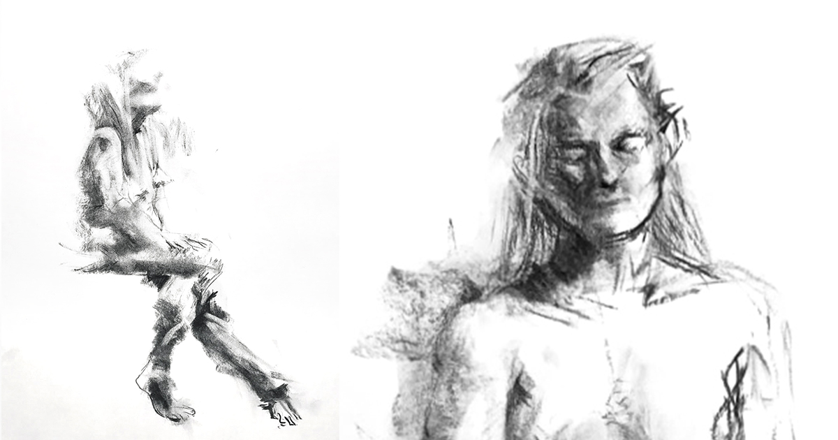 Kristin Bruun tegner croquis
