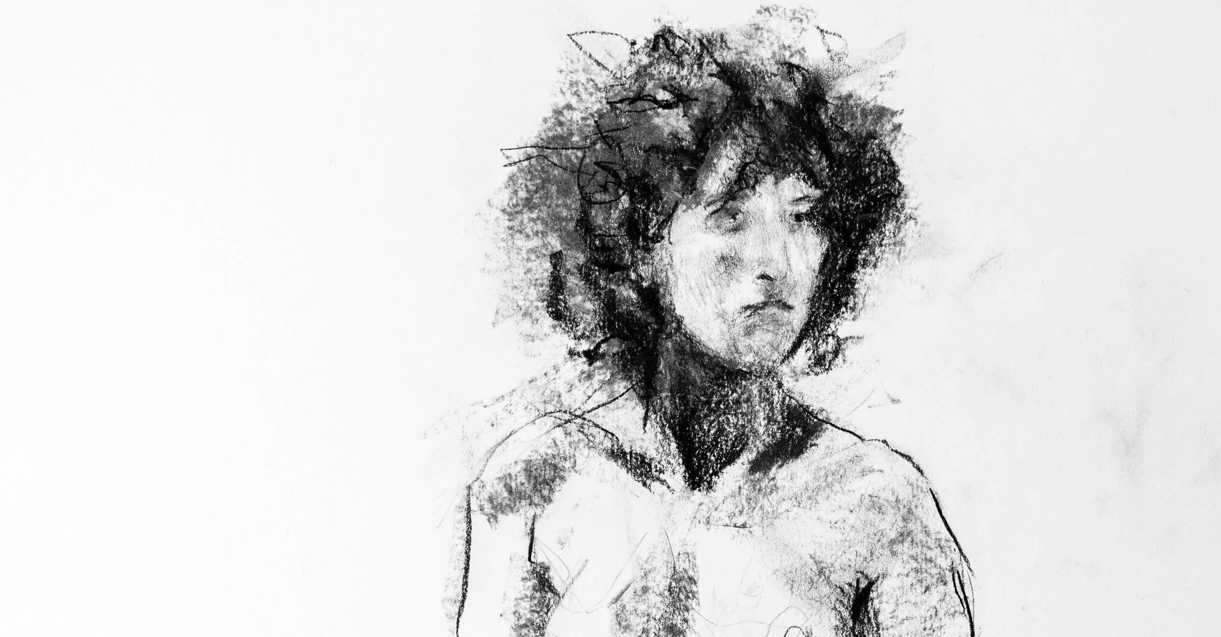 Byste aktmodell, kulltegning